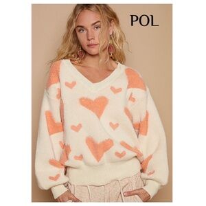 $35 start 79 ⬇️POL V neck heart sweater